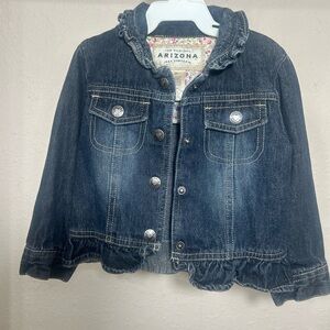 Arizona Jean Company Kids Ruffled Denim Jacket - Dark Blue